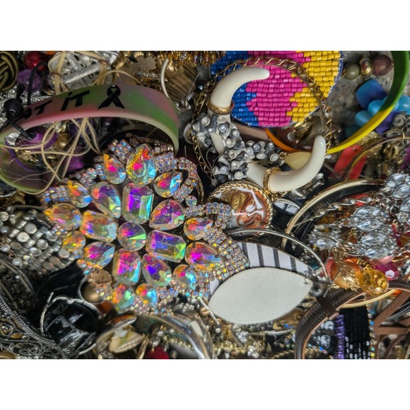 Jewelry - 4 Lbs Mixed Craft Jewelry Lot Rhinestone Beaded Repurpose Harvest Lot 2